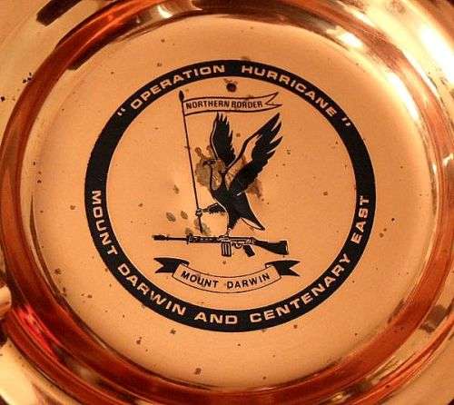 `OPERATION HURRICANE` RHODESIAN COPPER ASHTRAY