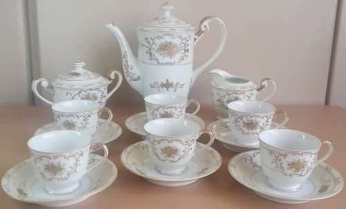 *RARE* Hand-Painted "Shofu" Occupied Japan Coffee Set *COMPLETE*