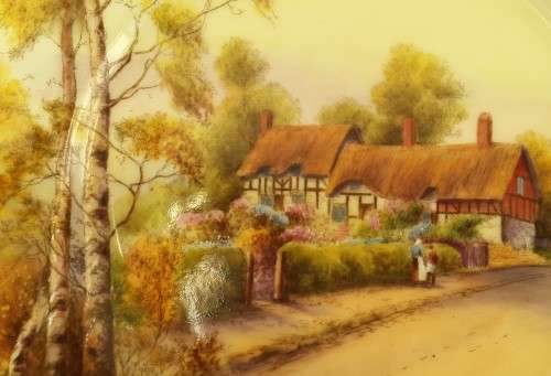 Royal Worcester "Anne Hathaway's Cottage" Display Plate