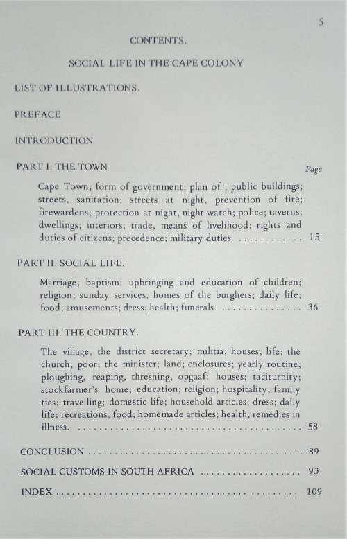 C. Graham Botha, Social Life and Customs during the Eighteenth Century
