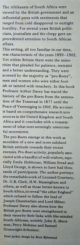 Arthur Davey, The British Pro-Boers 1877-1902