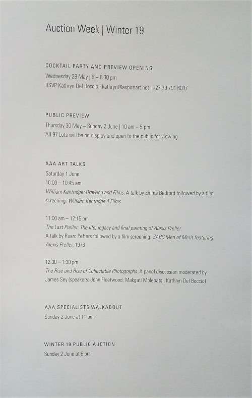 Aspire Art Auction Catalogue (Winter 2019)
