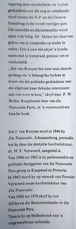 Jan J van Rooyen, Ons Politiek van Naby