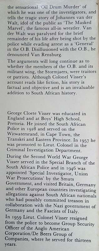 George Cloete Visser, O B: Traitors or Patriots?