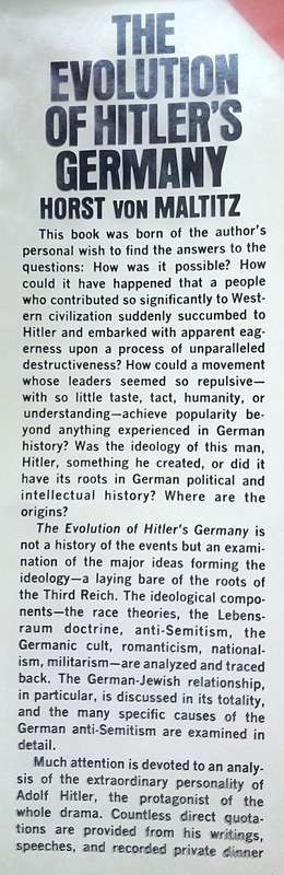 Horst von Maltitz, The Evolution of Hitler`s Germany