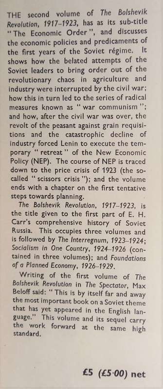 E.H. Carr, The Bolshevik Revolution, 1917-1923: Volume Two