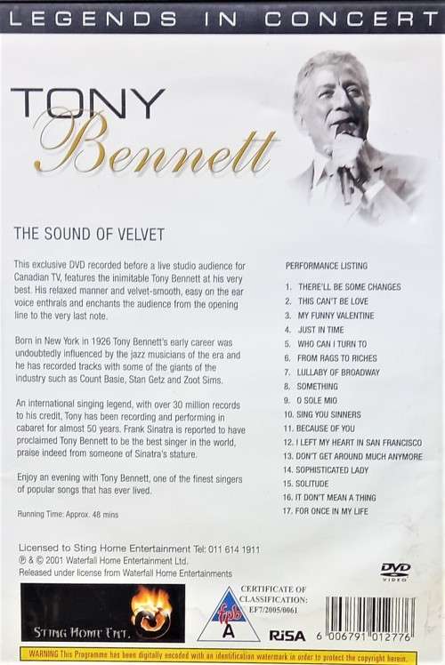 Tony Bennett: The Sound of Velvet (DVD)