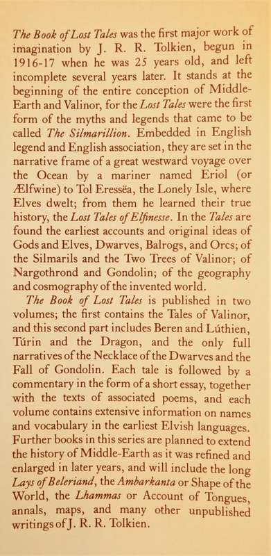 JRR Tolkien, The Book of Lost Tales, Part II (1st edition)