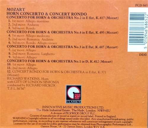 Mozart: 4 Horn Concerti (Watkins/Hickox)