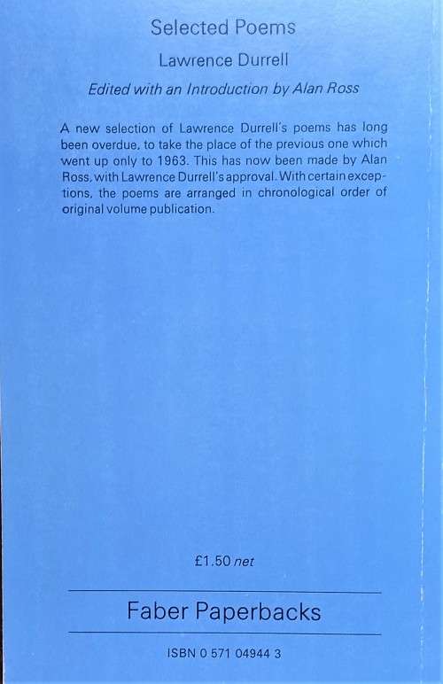 Lawrence Durrell, Selected Poems (Faber)