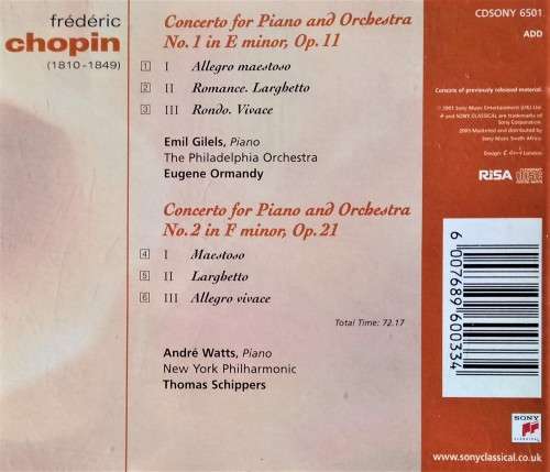 Chopin: Piano Concertos 1 & 2 (Gilels/Watts)
