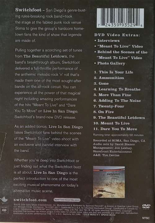 Switchfoot Live in San Diego (DVD)