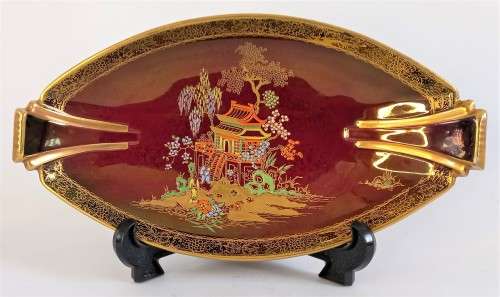 Carlton Ware `Rouge Royale` Chinoiserie Boat Dish