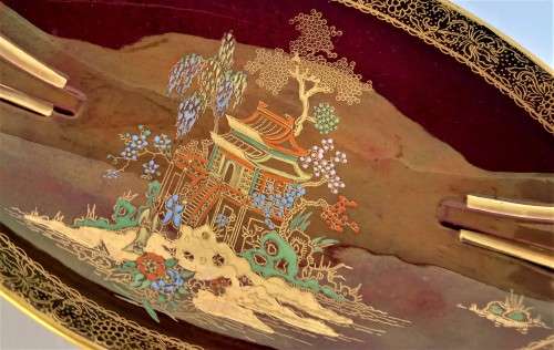 Carlton Ware `Rouge Royale` Chinoiserie Boat Dish