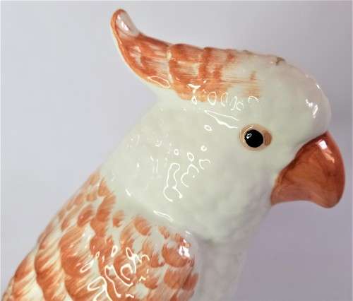 Large Italian Ceramic Parrot Figurine