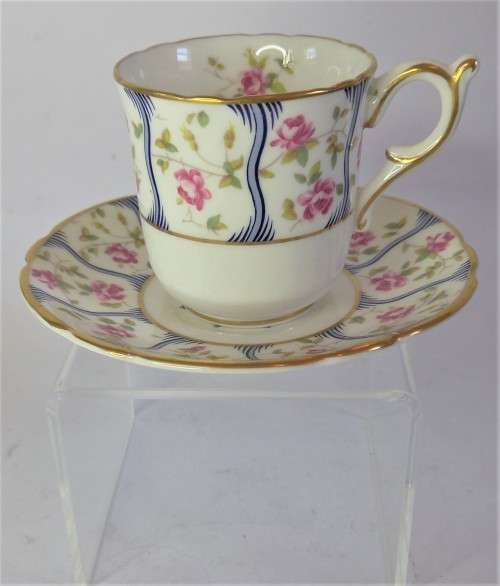 Coalport `Trellis Rose` Coffee Duo (2 available)