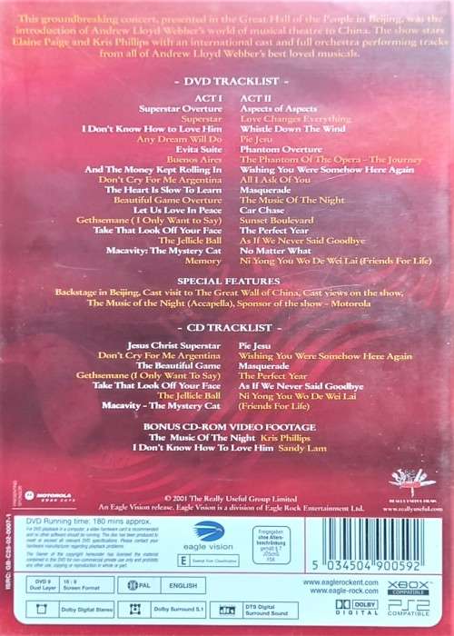 Andrew Lloyd Webber Masterpiece (DVD & CD)