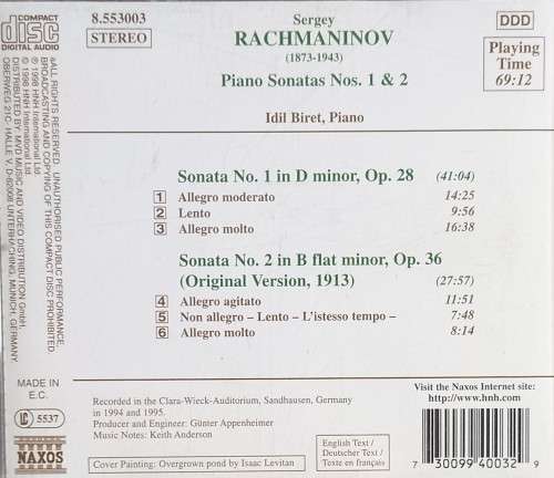 Rachmaninov: Piano Sonatas 1 & 2 (Biret)