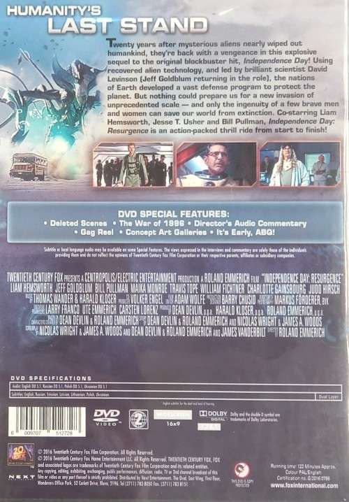 Independence Day: Resurgence (DVD)
