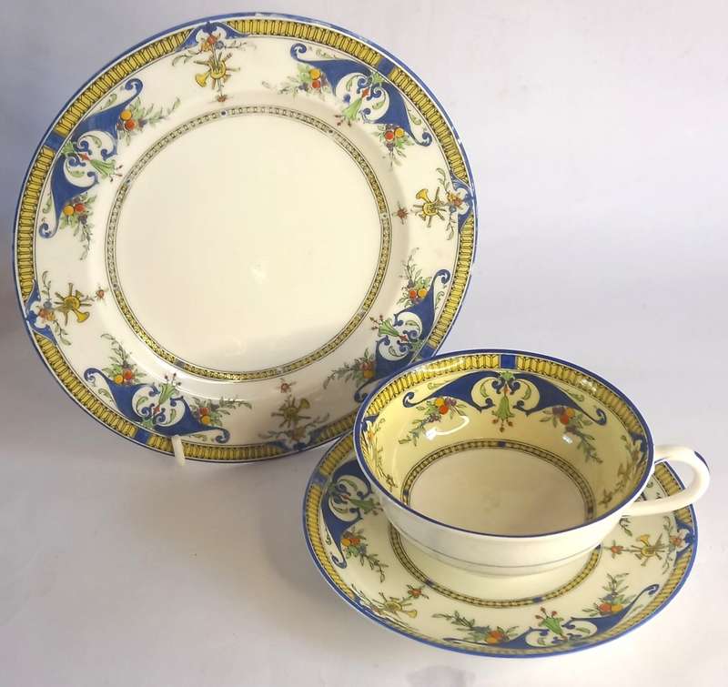 Royal Worcester `Bordeaux` Tea Trio *VERY RARE*
