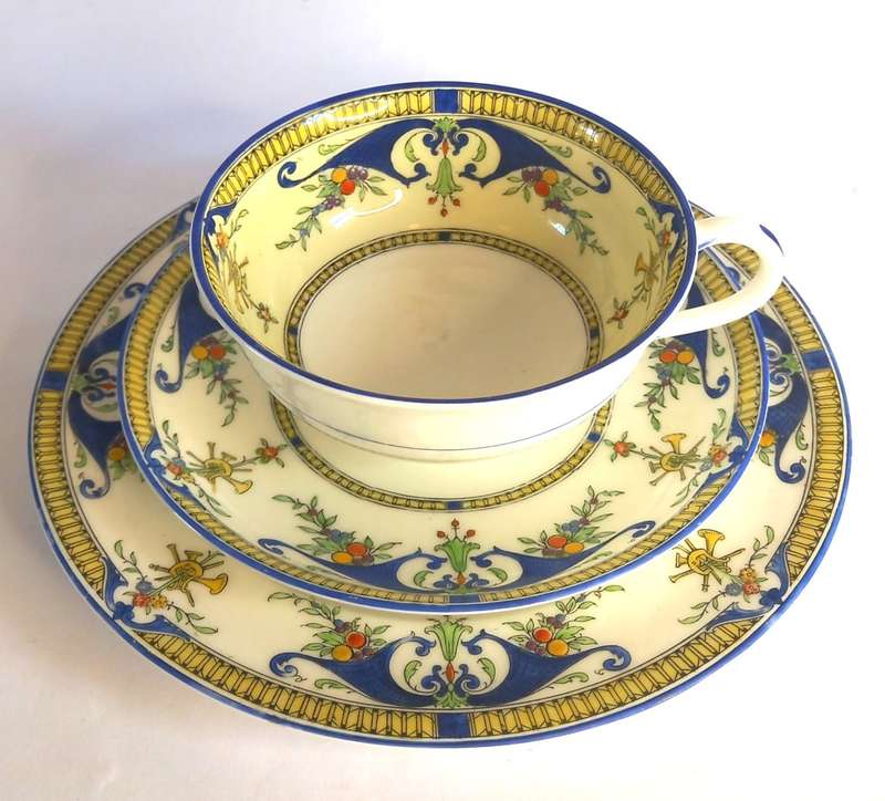 Royal Worcester `Bordeaux` Tea Trio *VERY RARE*