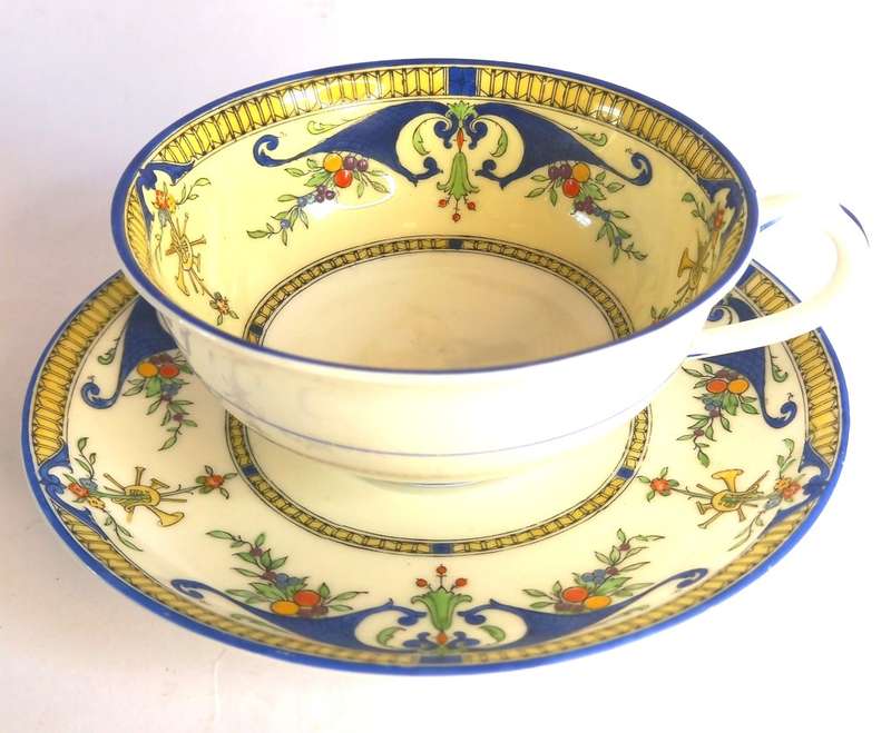 Royal Worcester `Bordeaux` Tea Trio *VERY RARE*