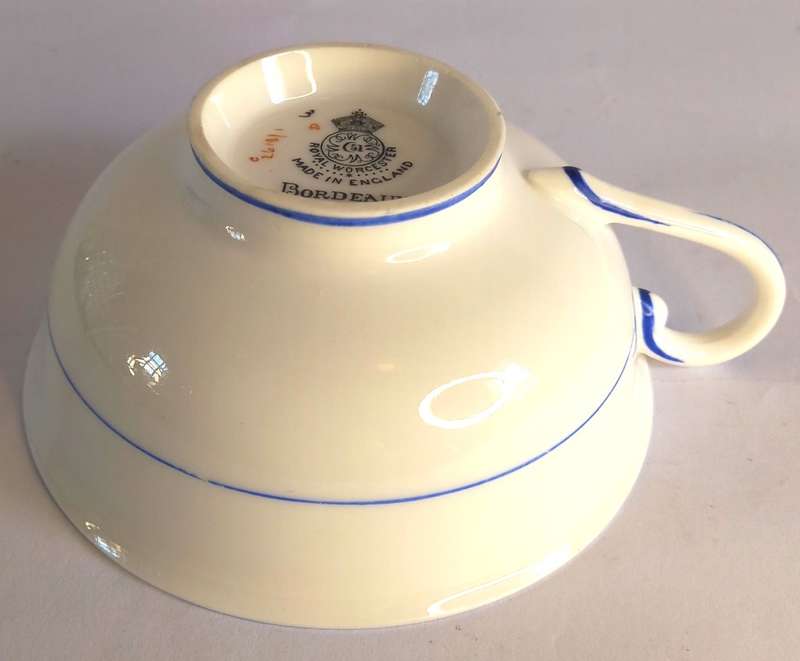 Royal Worcester `Bordeaux` Tea Trio *VERY RARE*