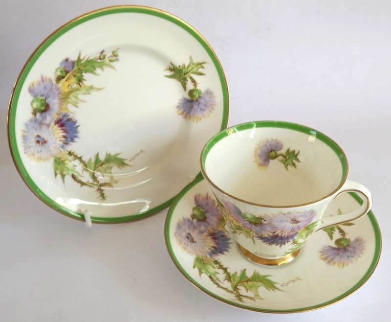 Royal Doulton `Glamis Thistle` Trio (2 available)