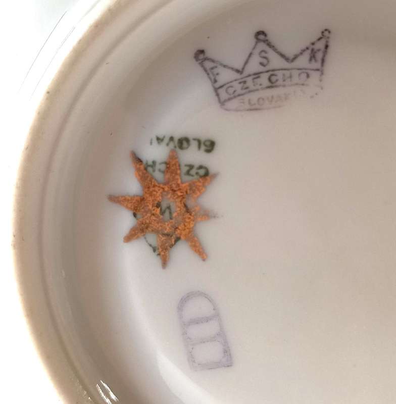 Czechoslovakian FSK Demitasse Tea Duo