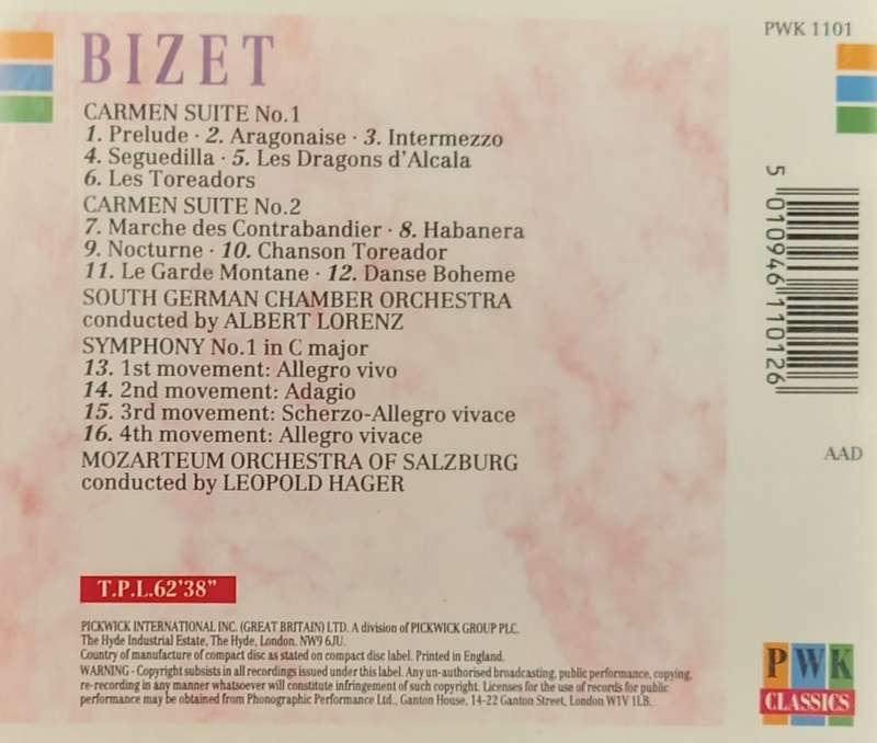 Bizet: Symphony in C & Carmen Suites (CD)