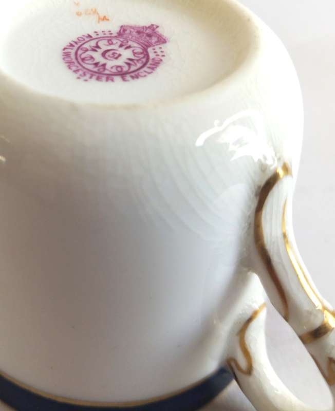 Antique Royal Worcester Coffee Duo
