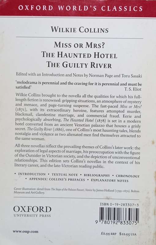 Wilkie Collins, Miss or Mrs? / The Guilty River / The Haunted Hotel