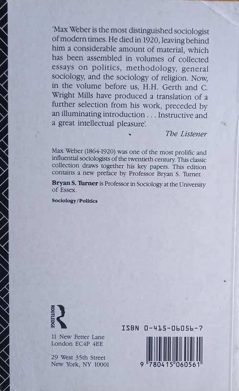 Gerth & Wright Mills, From Max Weber: Essays in Sociology