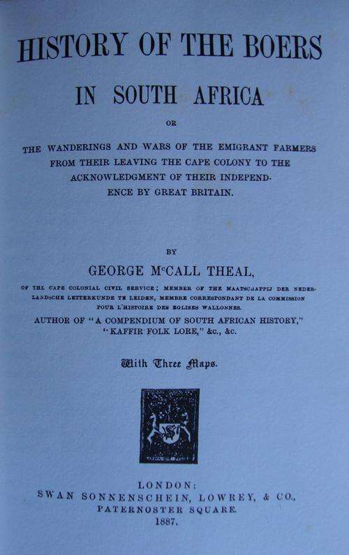 George McCall Theal, History of the Boers in South Africa