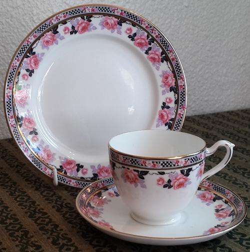 A B J Grafton "Rose Negre" Tea Trio