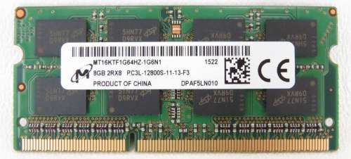 8GB Micron DDR3L SO DIMM Notebook RAM 1600