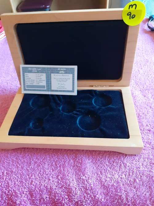 Light Wooden Coin Holder Box - SA Mint - Natura 1996