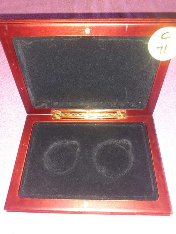 Wooden Coin Holder Box - Twin Set Nelson Rolihlahla Mandela 90 Years 2008
