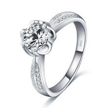 Hearts and Arrows Platinum Plated Engagement Ring - Size 7