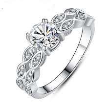 18K Platinum Plated Micro Pave Clear AAA Cubic Zirconia - Size 7