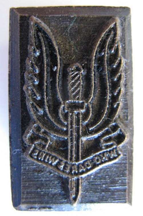 SAS LETTER STAMP.  MEASURES 34X20MM.