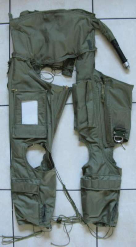 SAAF - FIGHTER PILOT G-SUIT LABELLED & DATED 1978 SIZE LARGE.  USED BY 1 SQUADRON MIRAGE F1