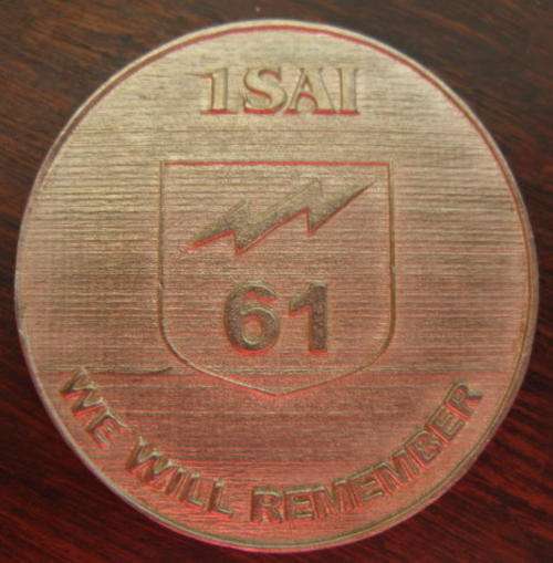 61 MECH 1980 OPERATION SMOKESHELL MEDALLION.  DIAMETER 48MM.