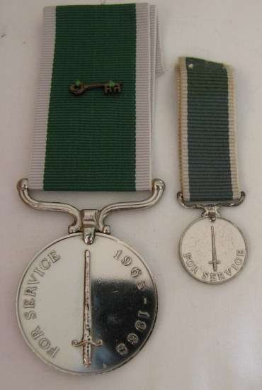 RHODESIA PRISON SERVICE MEDAL - FULL SIZE & MINIATURE.