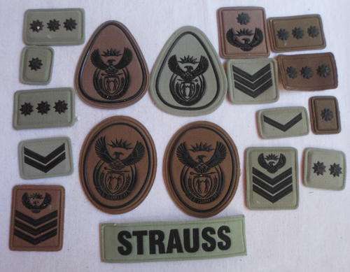 SANDF RUBBERISED RANKS-SOLD TOGETHER -18 IN TOTAL