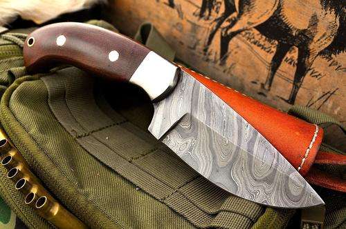 CFK USA Custom Handmade Snakeskin Damascus Micarta EDC Camp Skinner Hunter Knife