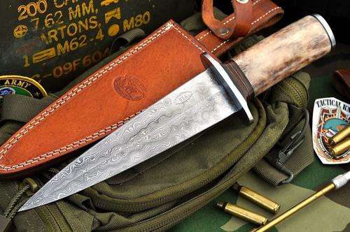 CFK USA Custom Handmade Damascus Combat Camp Camel Bone Dirk Queen Dagger Knife