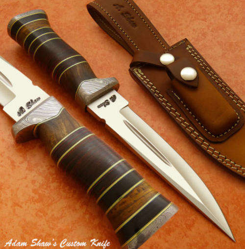 ***1st Bid Wins***HAND MADE BY Adam Shaw's RARE CUSTOM KNIFE | BURL WOOD HANDLE