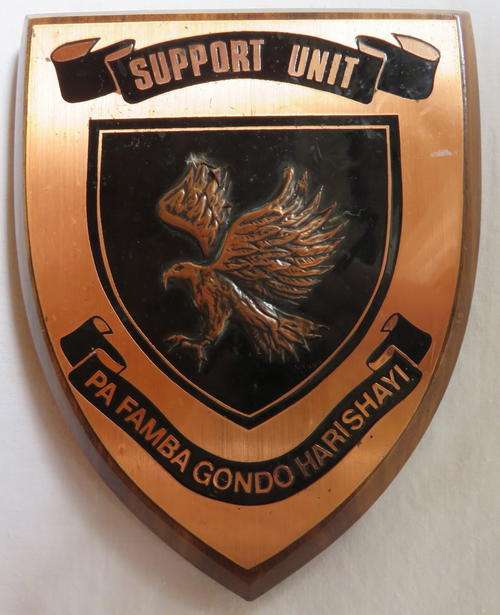 RHODESIAN SUPPORT UNIT PLAQUE