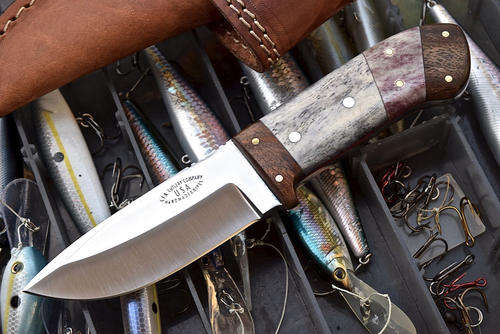 CFK USA Custom Handmade D2 Tool Hunter Skinner EDC Camel Bone-Exotic Wood Knife